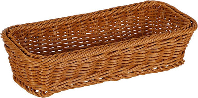 Cesta de pan y organizador de cubiertos de mimbre apilable