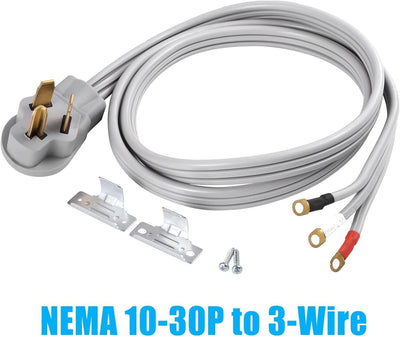 Cable secadora 3 clavijas 7500W 8ft color gris