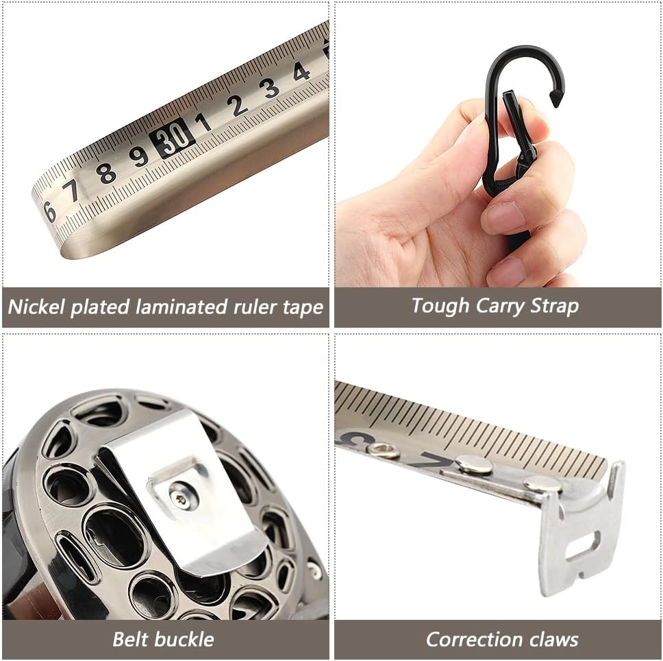 Cinta métrica acero inox 5m/16.4ft retráctil auto bloqueo