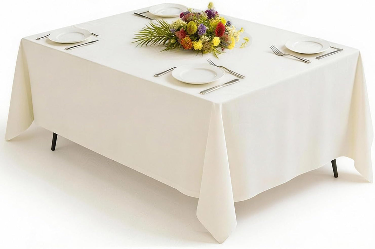 Mantel rectangular de poliéster 60 x 84 pulgadas paquete de 1 para mesas de 6 a 8 pies