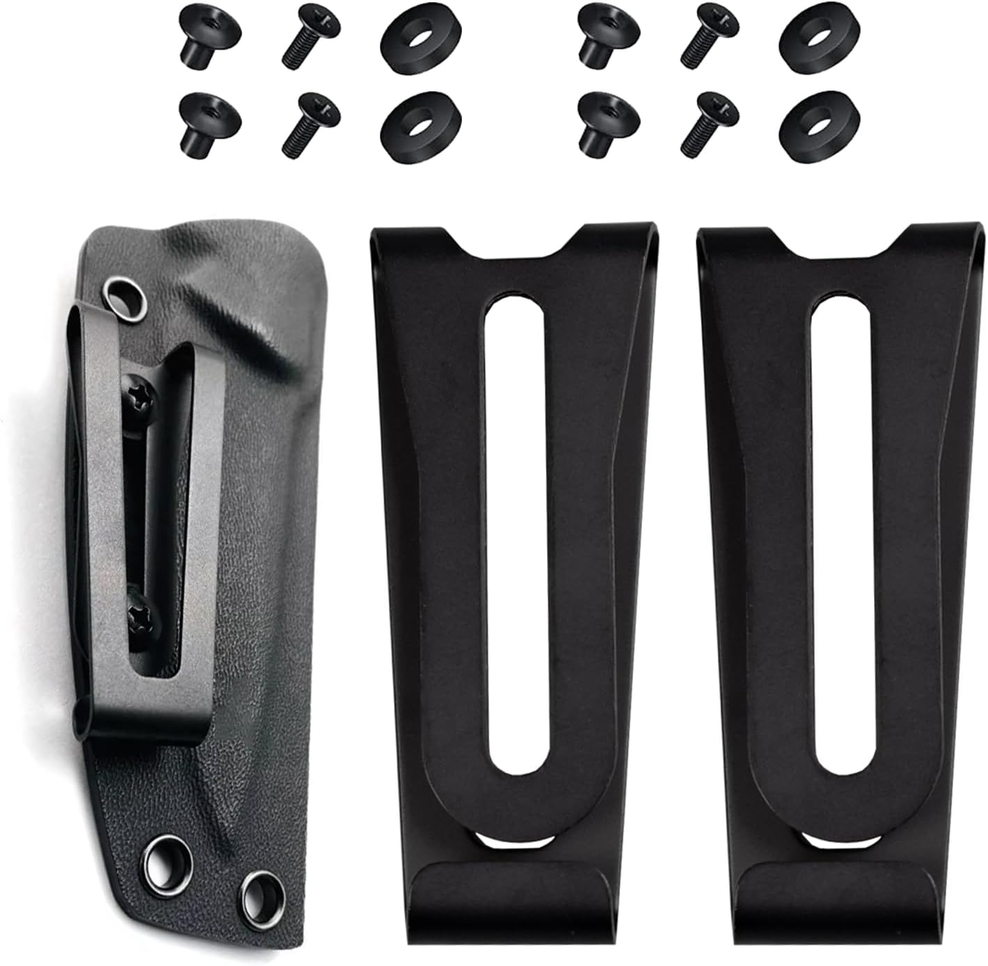 2 Pzas Clip Cuchillo Hebilla Táctica Kydex Negro
