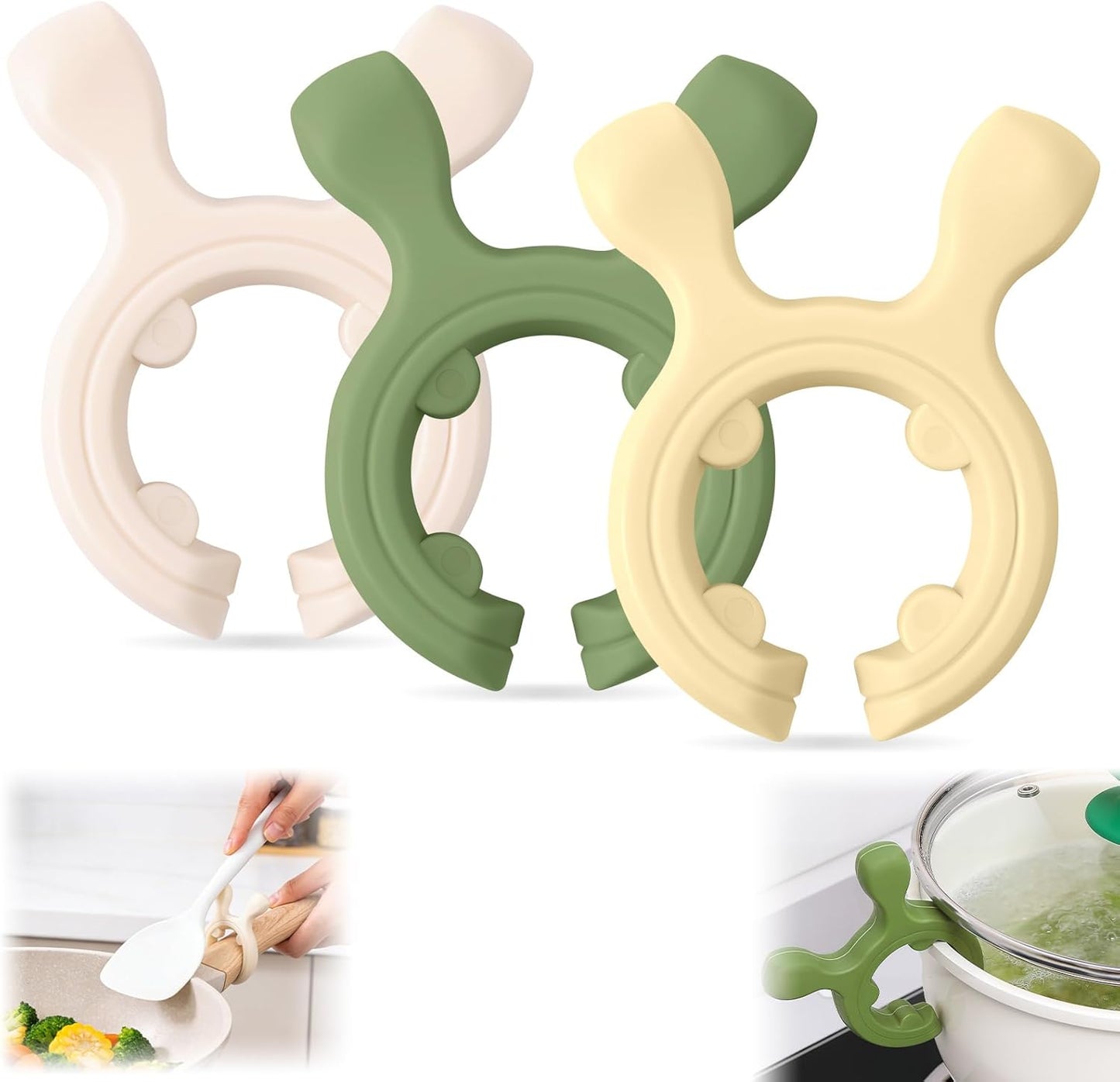 Espátula silicona multifunción con mango antideslizante y clip