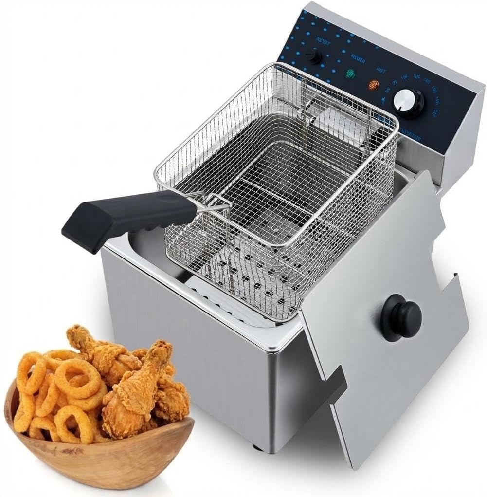 Freidora eléctrica acero inox con cesta 8 l