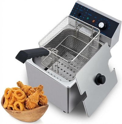 Freidora eléctrica acero inox con cesta 8 l
