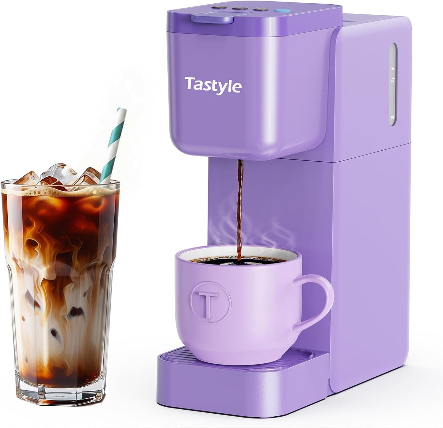 Cafetera una porción 16oz 5 tamaños compacta lavanda