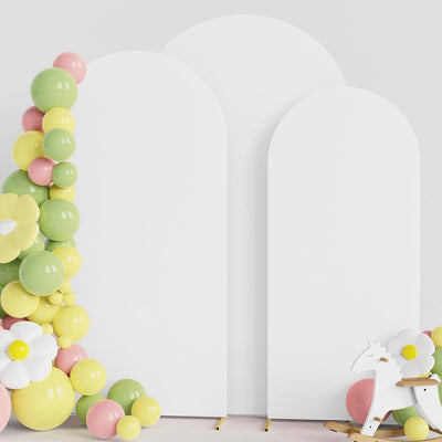 Set 3 Fundas Arco Boda 7.2x6.6x6.6x6ft 2 Caras Blanco