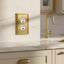 Placa decorativa latón cepillado dorado para interruptor 5x3pulg