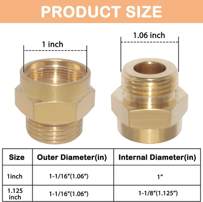 Adaptador babero latón rosca fina 1-1/16 a 3/4 pulg