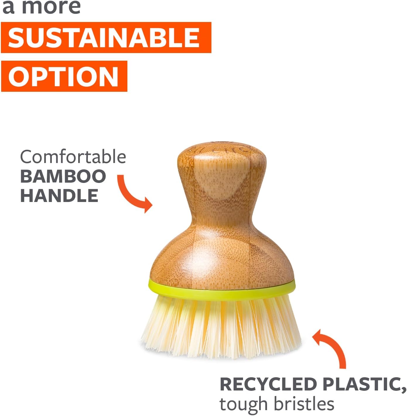 Cepillo platos bambú ergonómico sin formaldehído