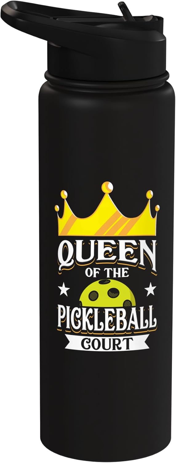 Botella de agua acero inoxidable aislada para jugador de pickleball