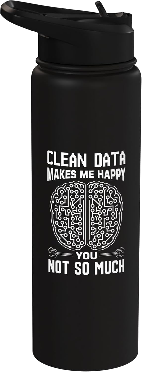 Botella de agua aislada acero inoxidable ingeniero de datos científico de datos