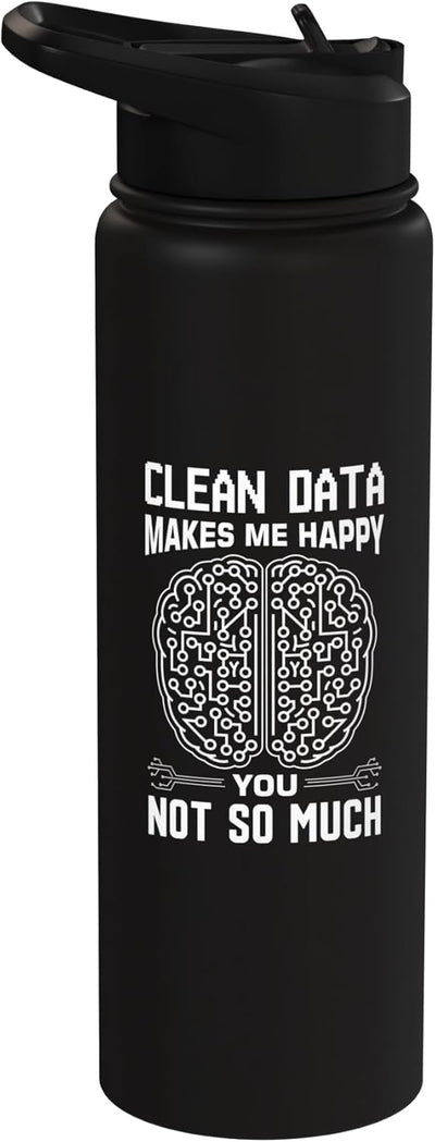 Botella de agua aislada acero inoxidable ingeniero de datos científico de datos