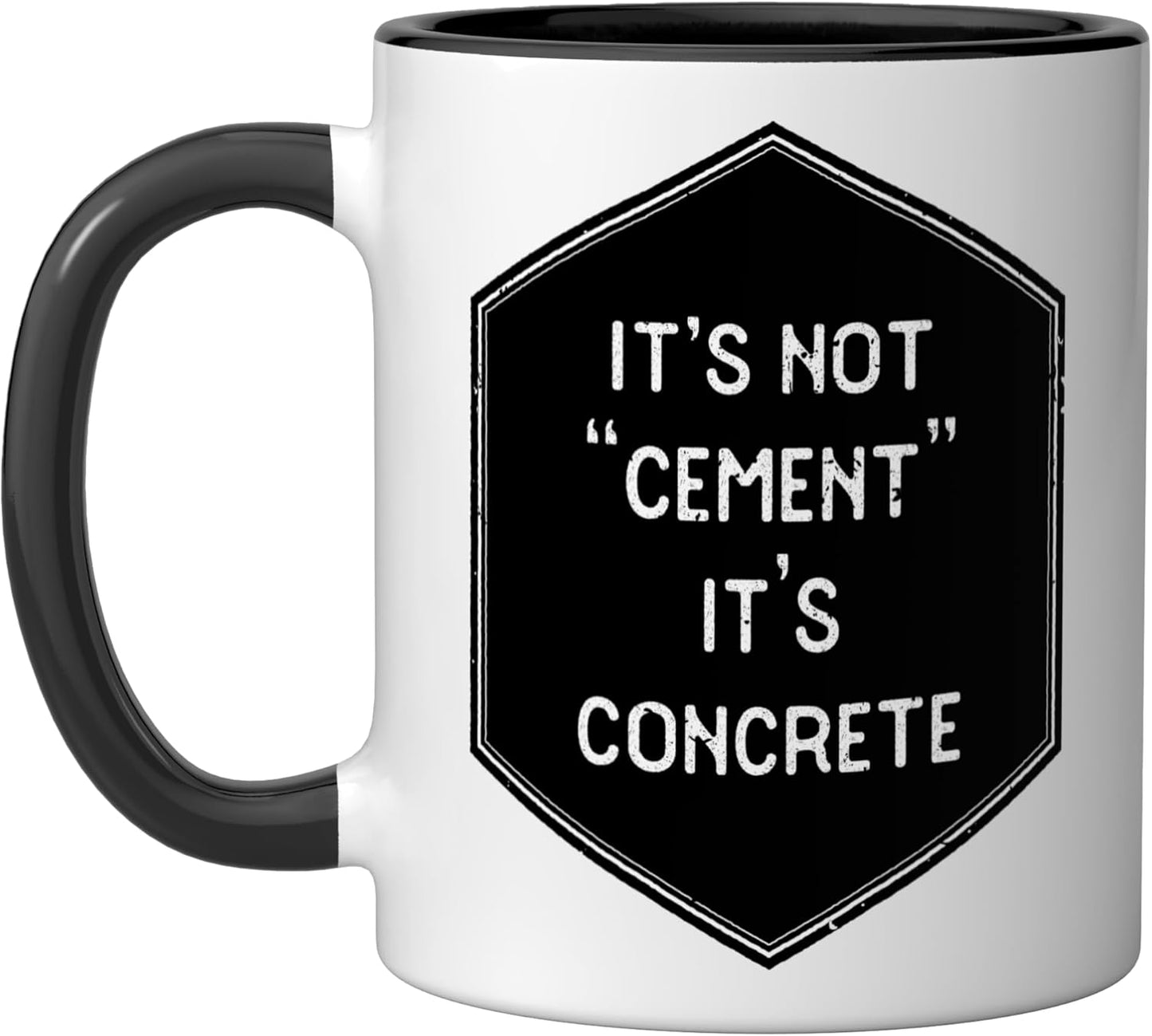 Taza Cerámica Ingeniero Concreto Negro/Blanco
