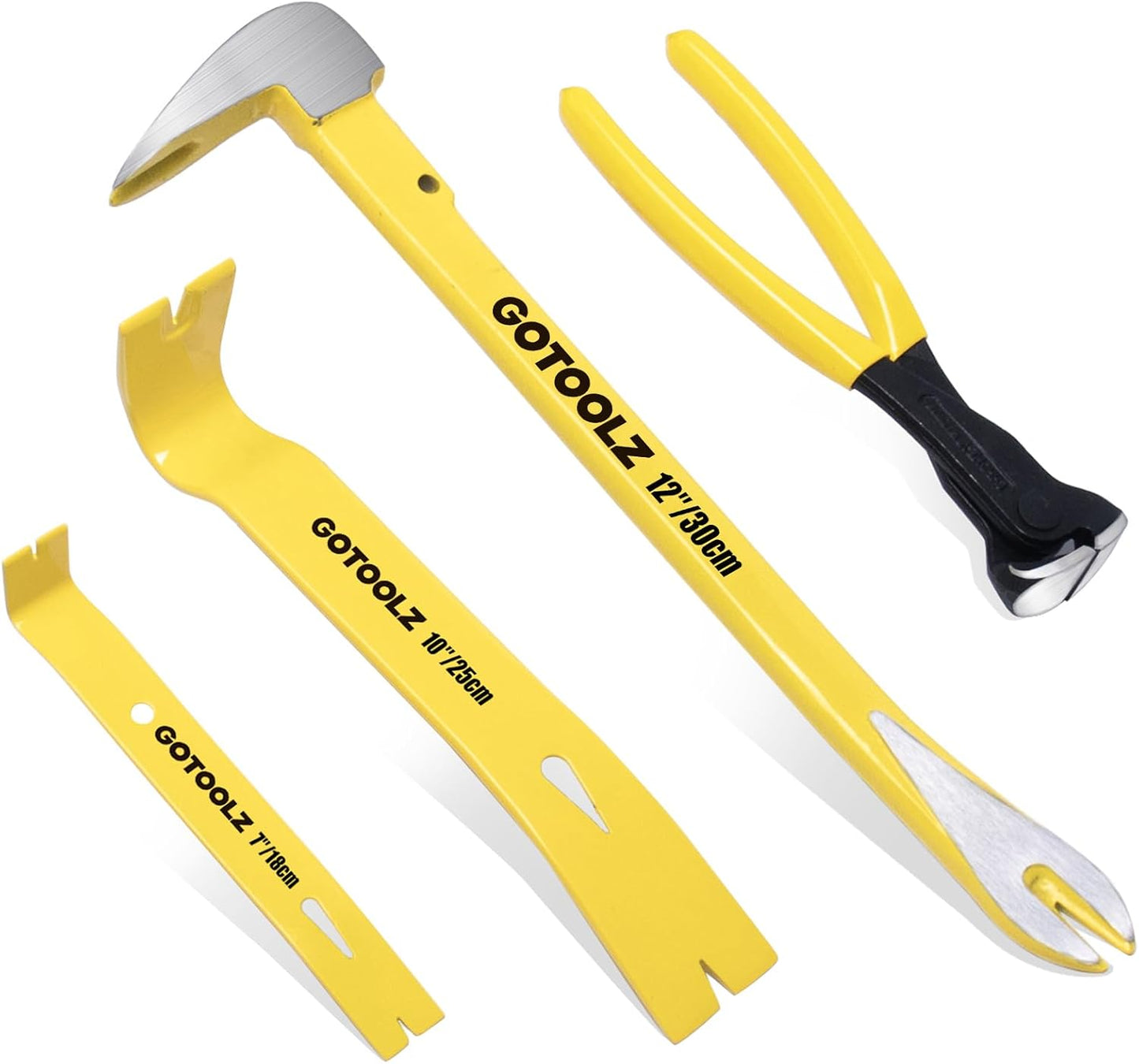 Set 4 barras palanca + pinzas corte 8pulg amarillo