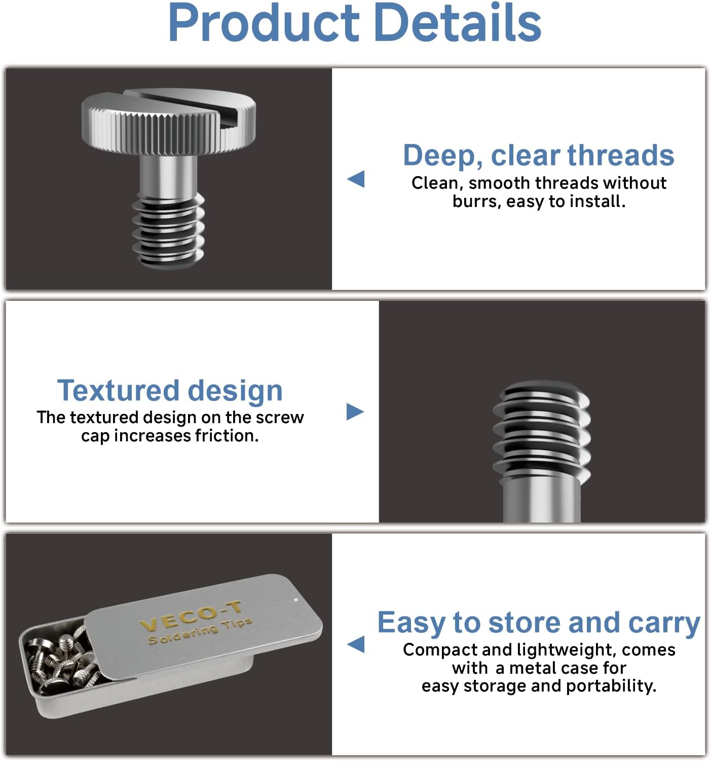 Set 16 S de Cámara Acero Inox para Trípode y Monopie