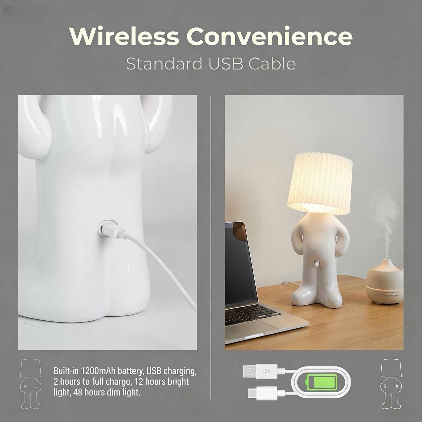 Lámpara luz nocturna con interruptor regalo elefante blanco