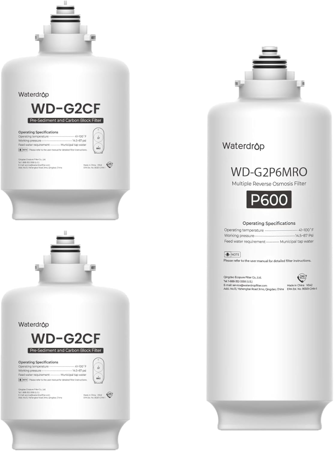 Filtro para sistema de ósmosis inversa Waterdrop WD-G2P6MRO