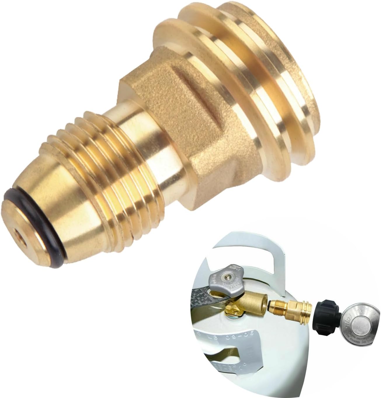 Adaptador tanque propano Hooshing válvula POL a manguera QCC1