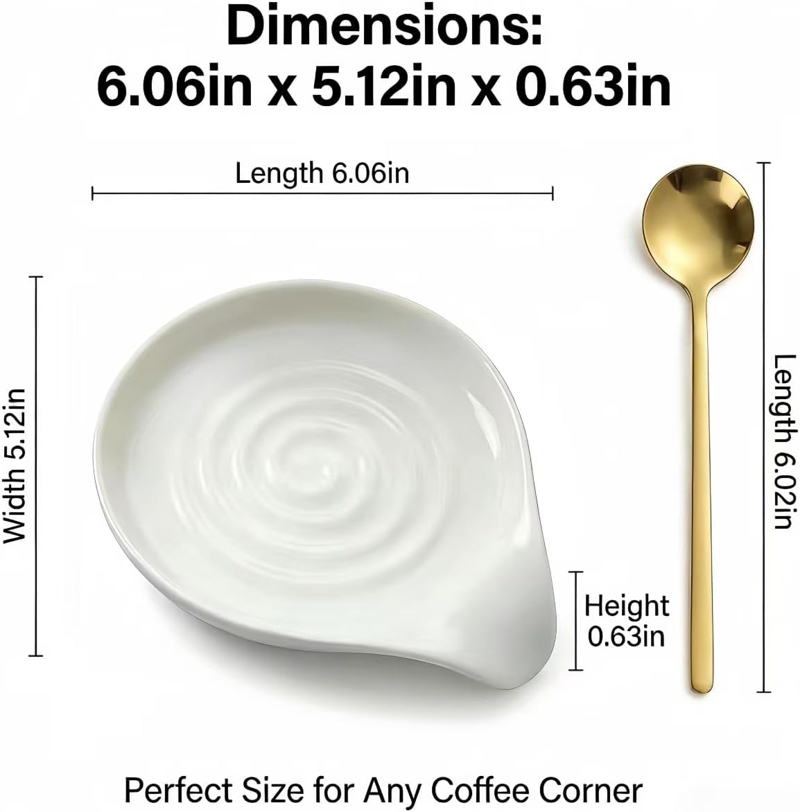 Soporte para cuchara de café de cerámica para cafetería y cocina