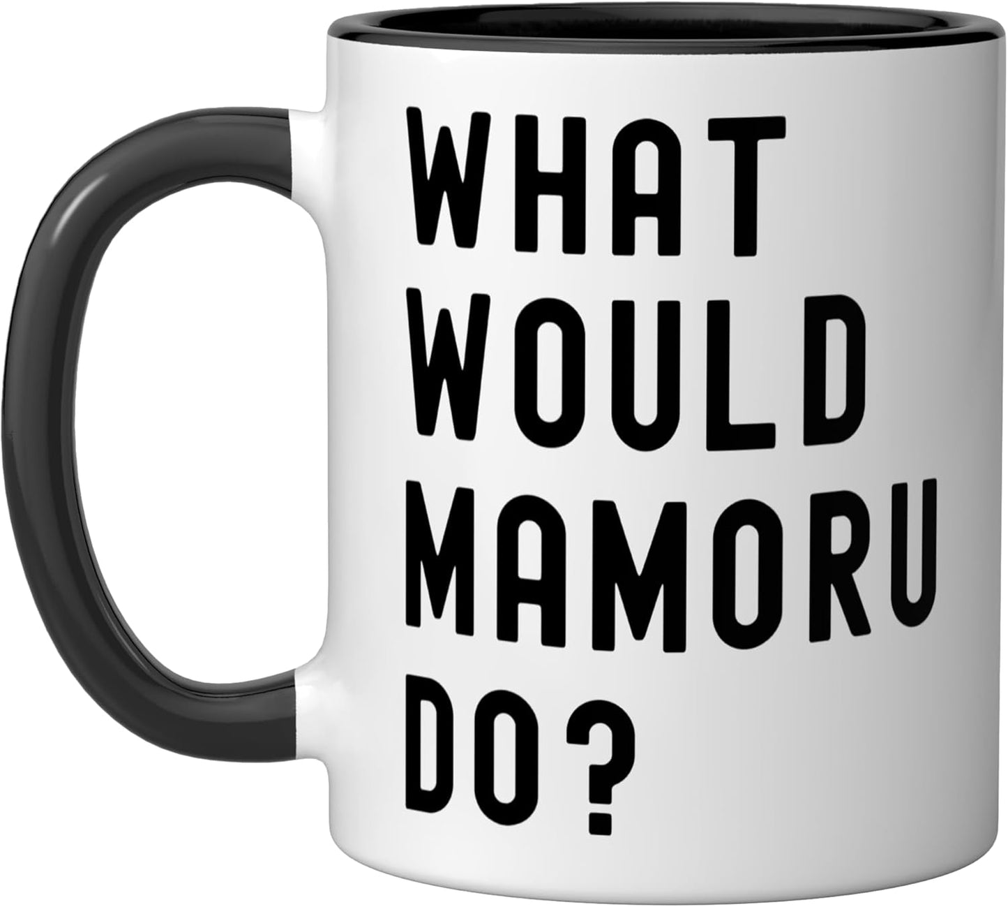Taza cerámica What Would Mamoru Do? Negro/Blanco