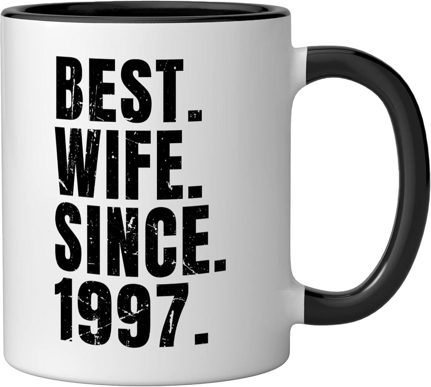 Taza Cerámica 1997 Aniversario Negro/Blanco