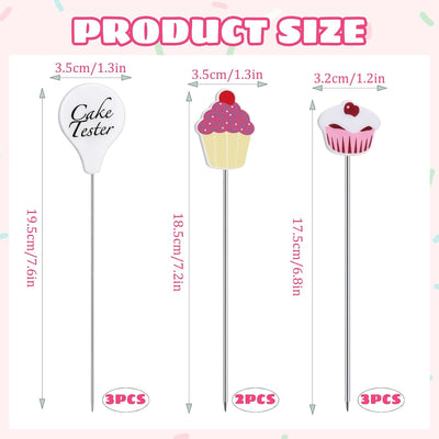 Juego 8 Pzas Probador Pasteles Acero Inox Reutilizables