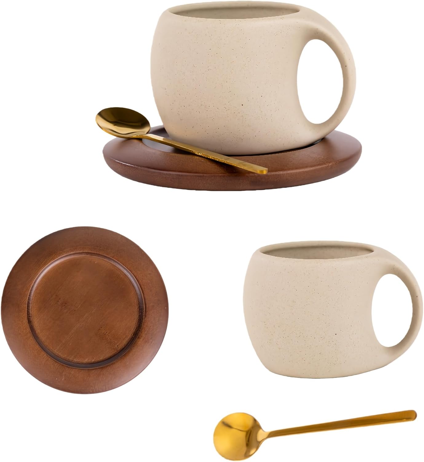 Juego de taza y platillo de cerámica estilo vintage