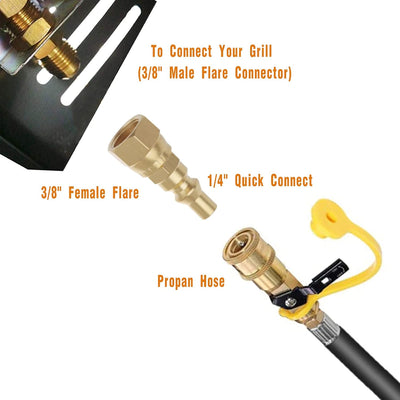 Accesorios conexión rápida propano RV 1/4pulg gas baja presión