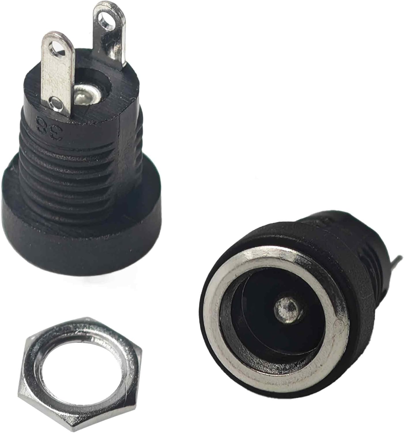 26 Pzas Conector DC 5.5x2.1mm Negro para Electrónica