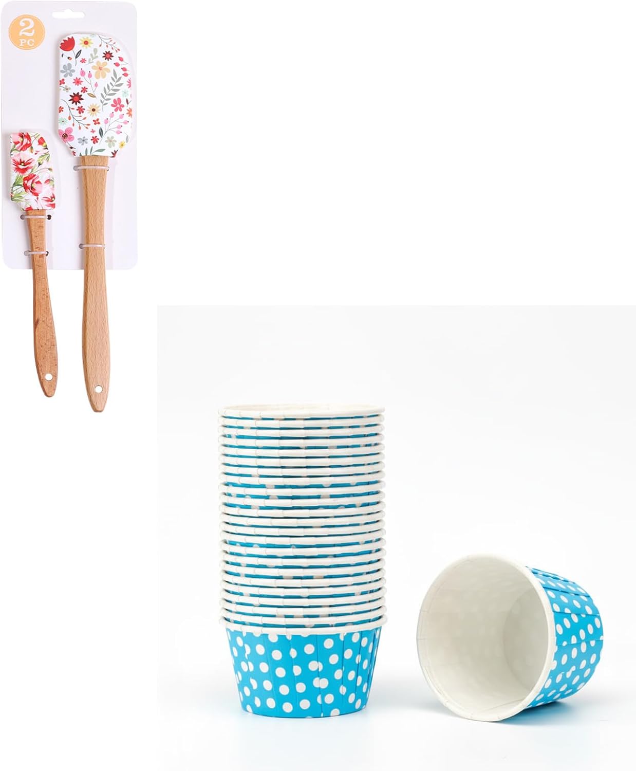 Set de espátulas de silicona y soportes para cupcakes, resistentes al calor