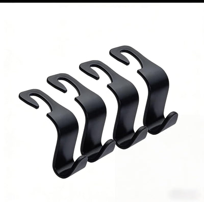 Ganchos reposacabezas asiento auto set 4 plástico ABS negro