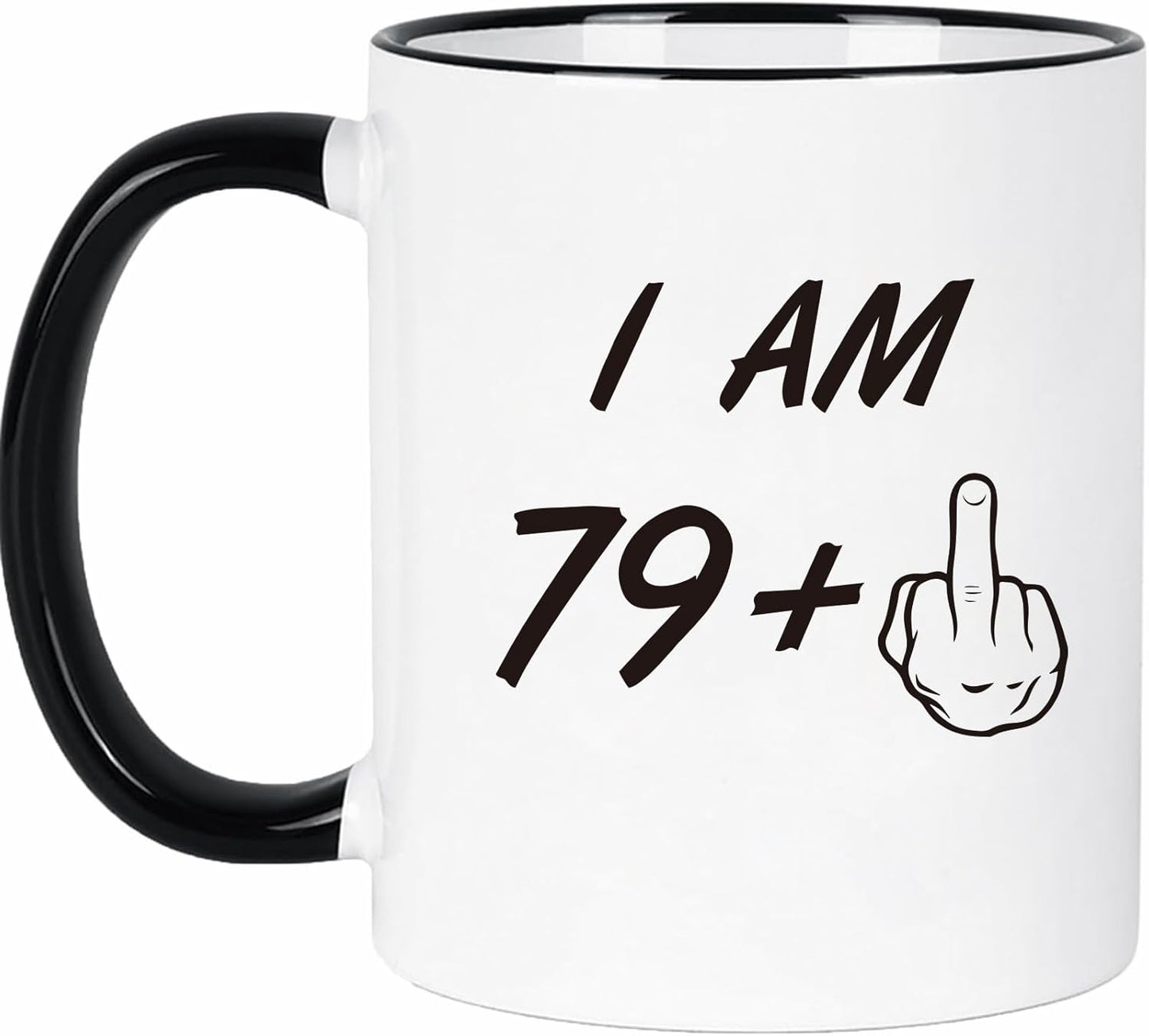 Taza de cumpleaños 80 años con dedo medio para mamá papá abuela abuelo