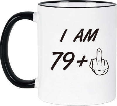 Taza de cumpleaños 80 años con dedo medio para mamá papá abuela abuelo