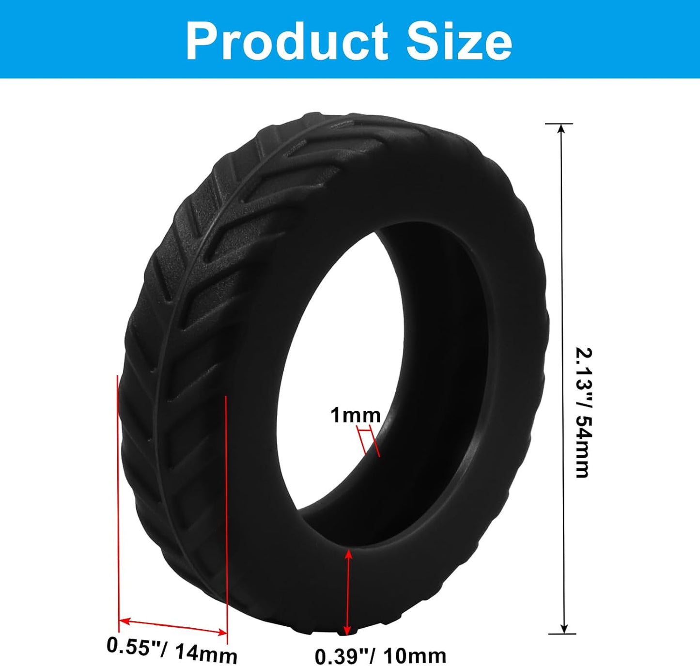 Fundas silicona ruedas equipaje 2-2.4pulg antidesgaste negro