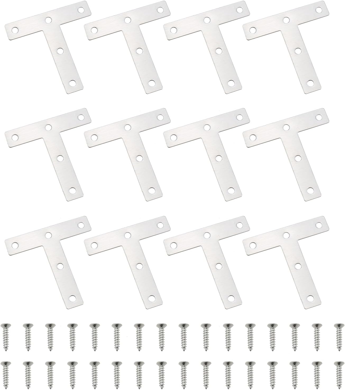 12 Placas Refuerzo Acero Inox 3.1x3.1pulg para Muebles