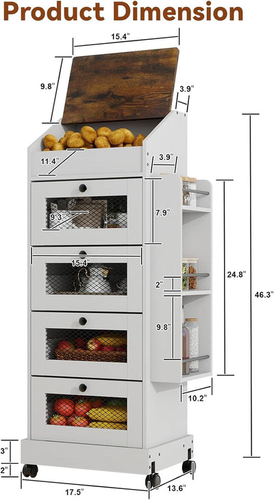 Contenedor almacenamiento papas cebolla 5 niveles