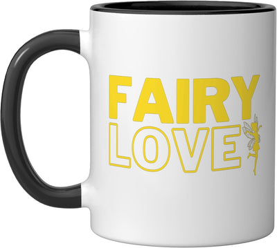Taza Cerámica Fairy Love Negro/Blanco