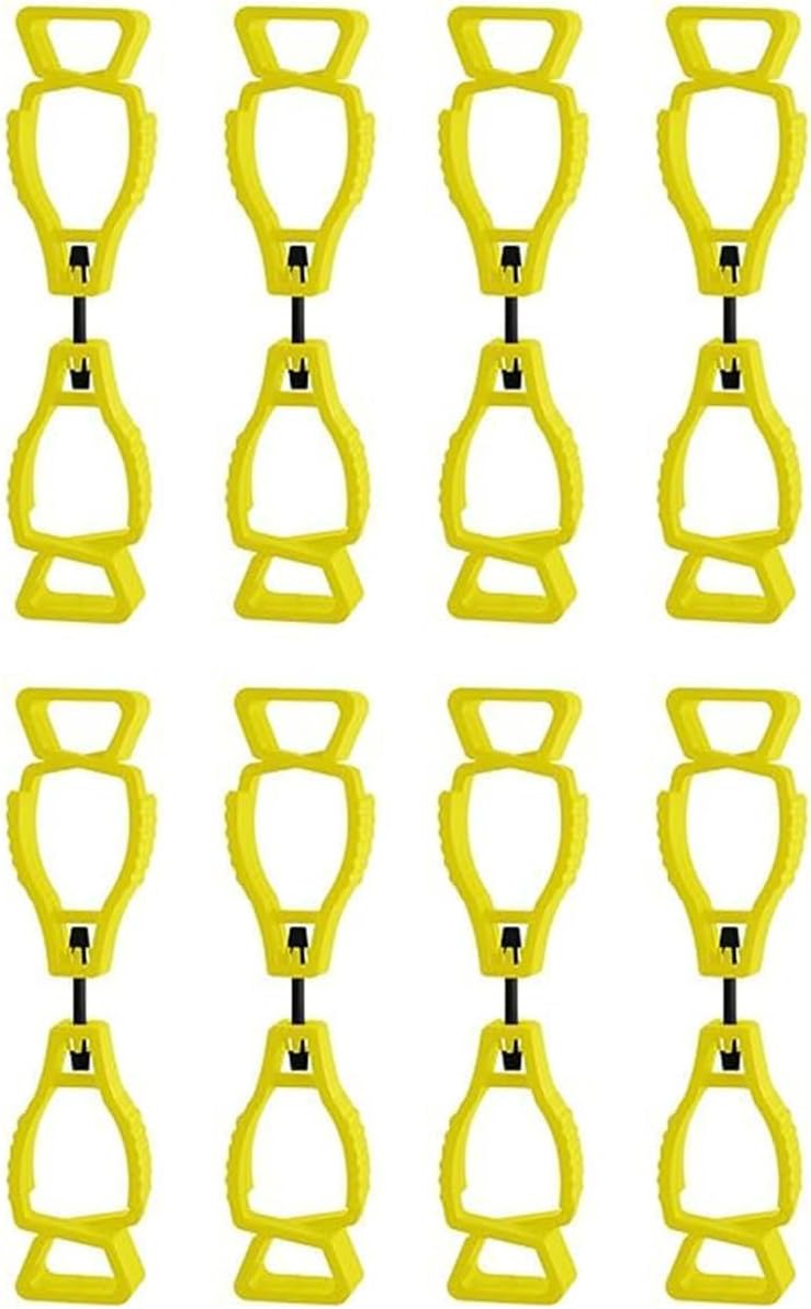 8 Clips Amarillos para Guantes Trabajo Construcción