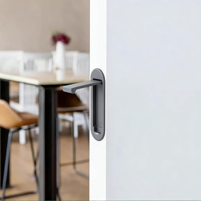 Tirador bolsillo puerta ultrafino ancho empotrado gris