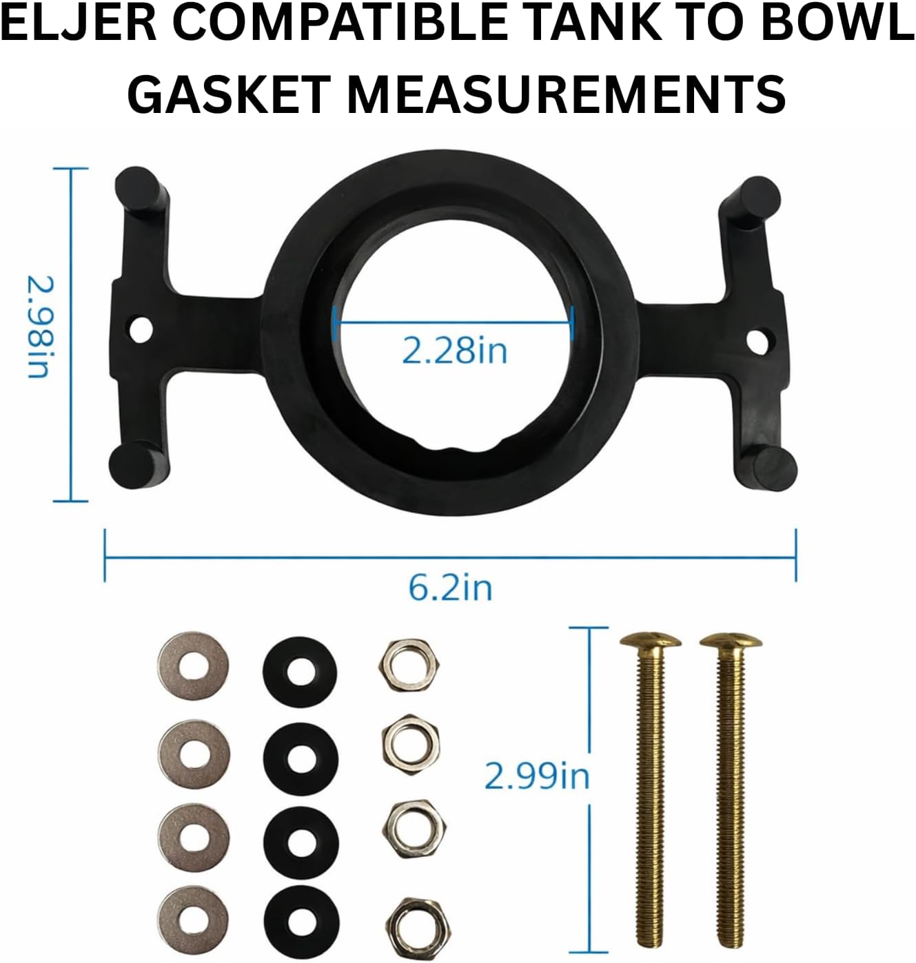 Kit sellado junta tanque comp Eljer 04-3817 pernos latón inox