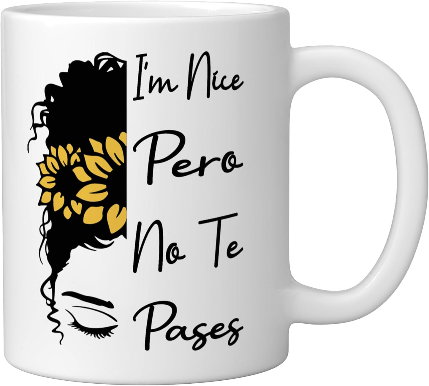 Taza Cerámica Blanco Frase Latina Divertida