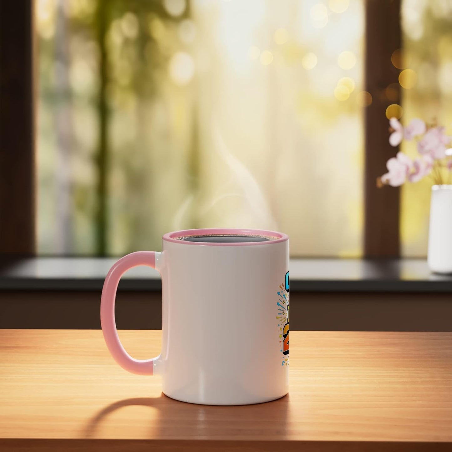 Taza Cerámica Clase 2026 Diseño Rosa/Blanco