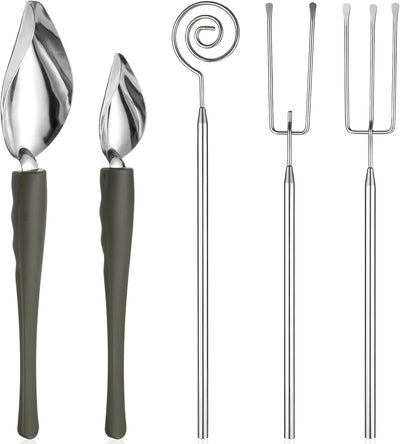 5 Herramientas Inmersión Chocolate Acero Inox Cuchara Chef