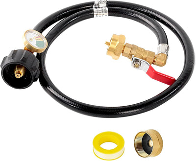 Adaptador propano 1lb con manguera 3ft medidor y válvula