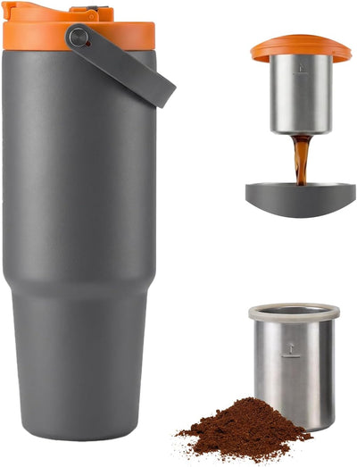 Cafetera eléctrica portátil acero inox 30oz sin BPA