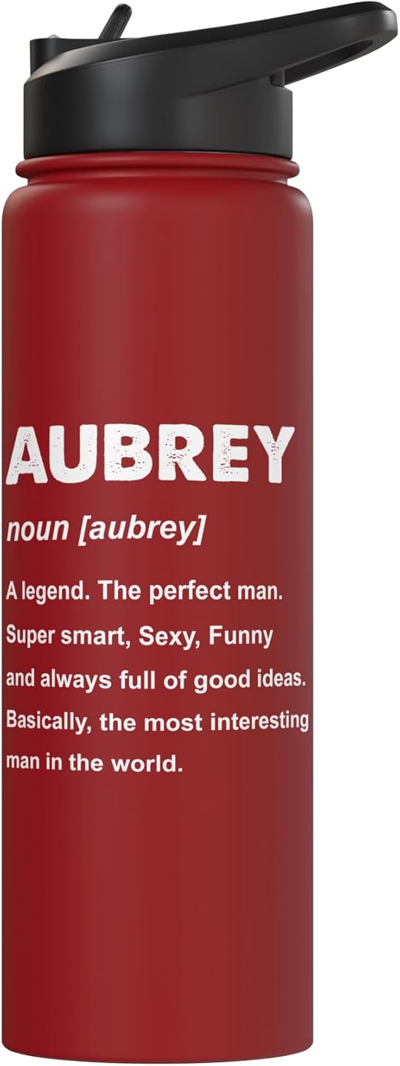 Botella de agua acero inoxidable aislada Aubrey Name