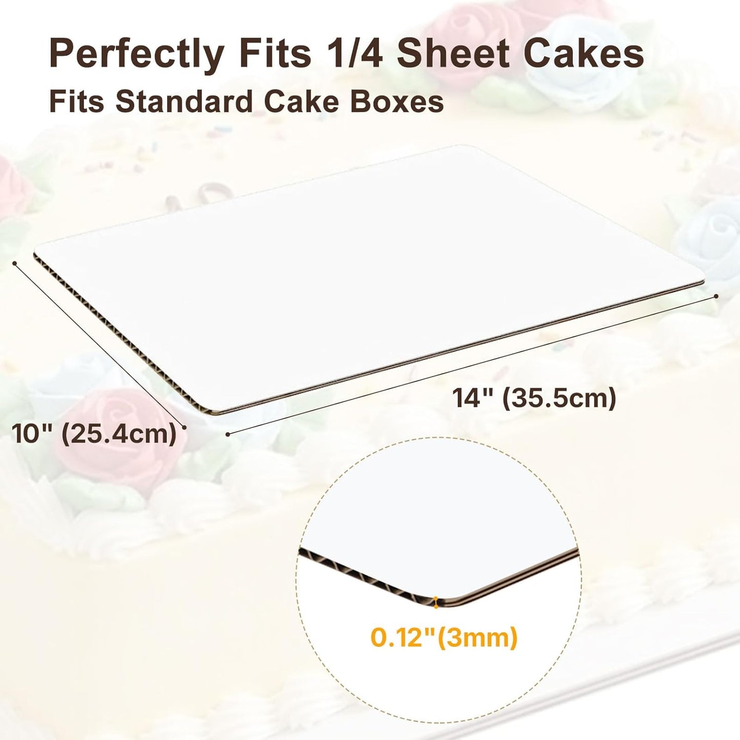 Pack de 15 tableros para pastel rectangular 10x14 pulgadas blancos resistentes