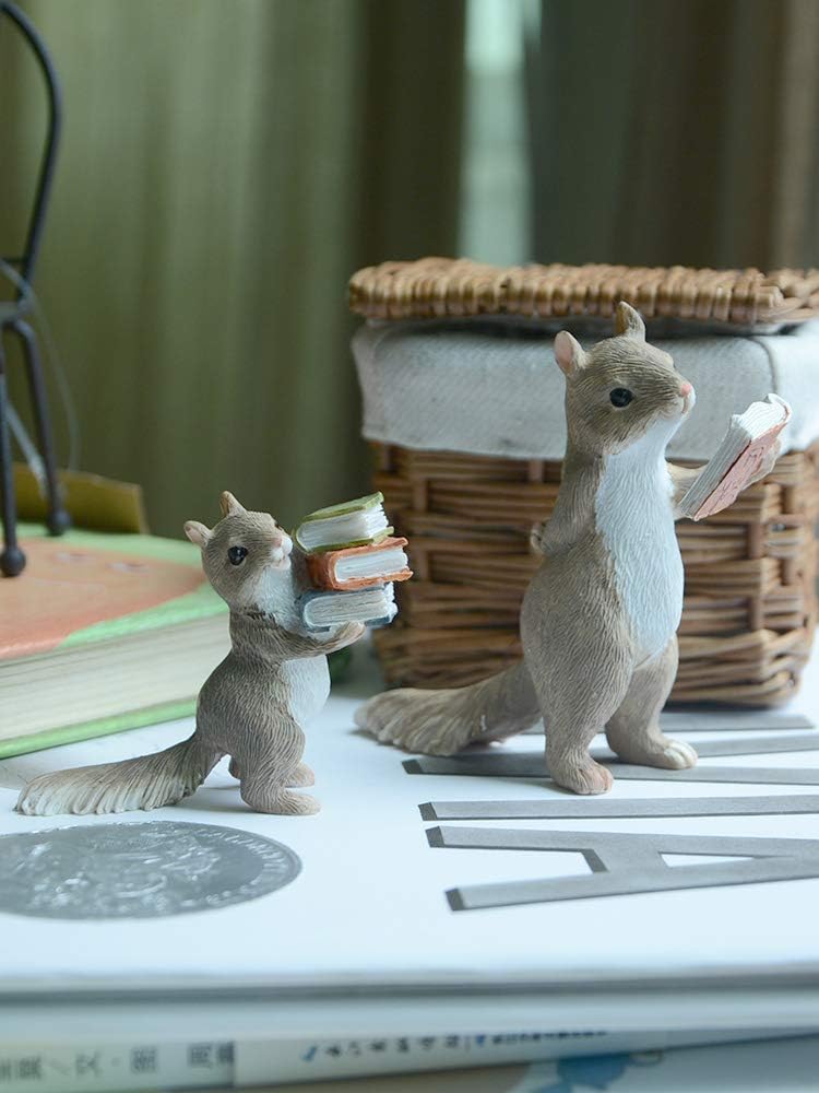 Figura ardilla jardín hadas libros criar