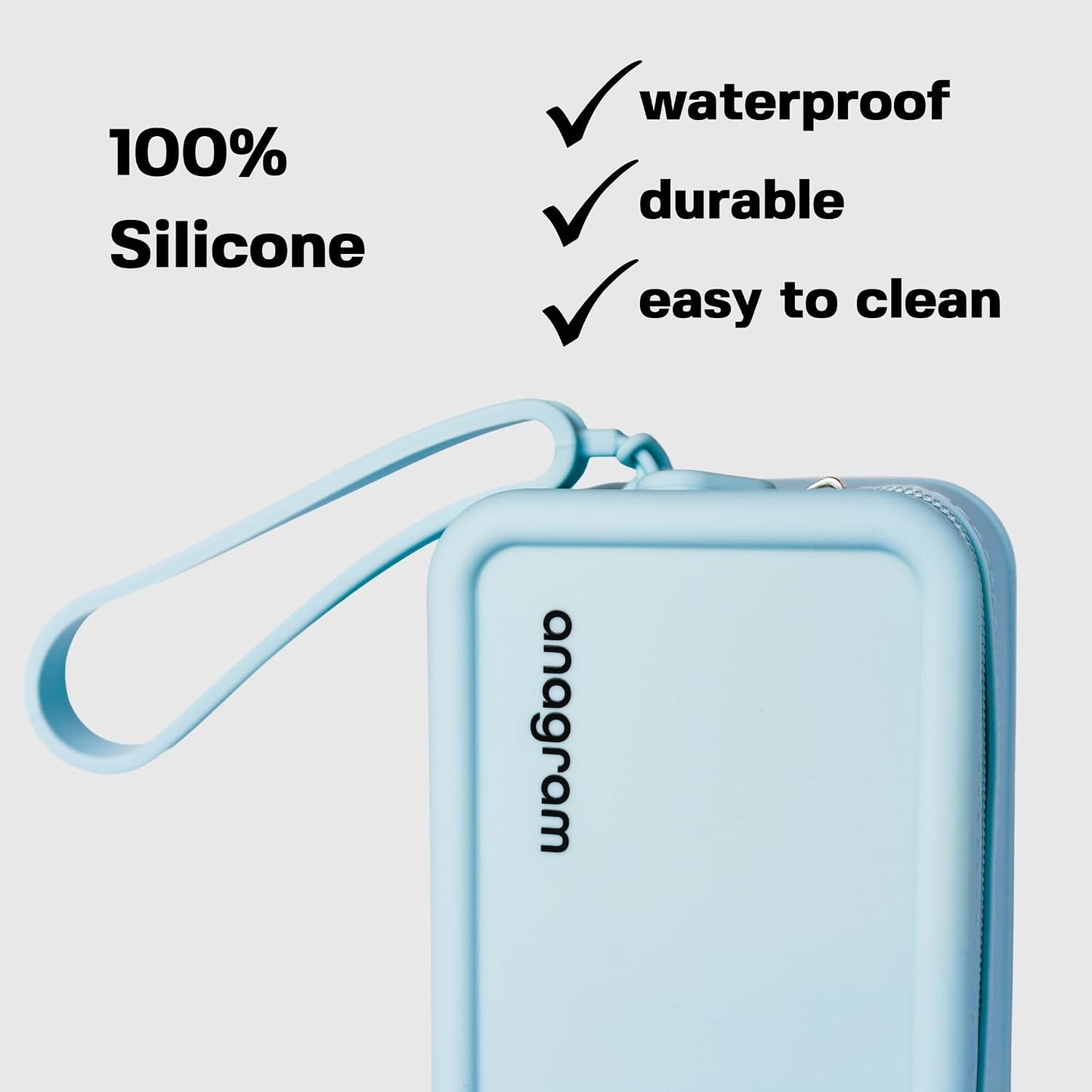 Bolsa maquillaje silicona impermeable viaje 7.2x3.7x2.8