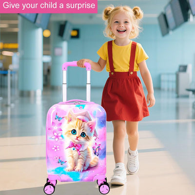 Set 2 maletas para niños con ruedas 360° y almohada cuello